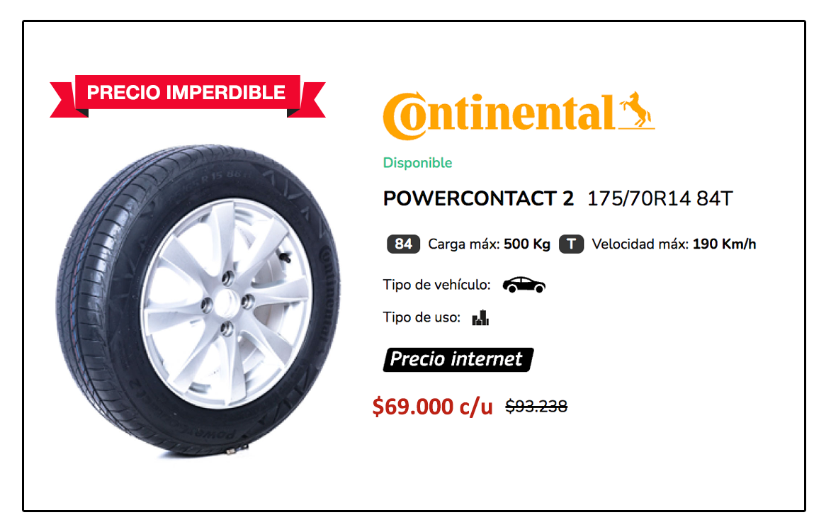 CONTINENTAL-Powercontact-17570-R14-84T